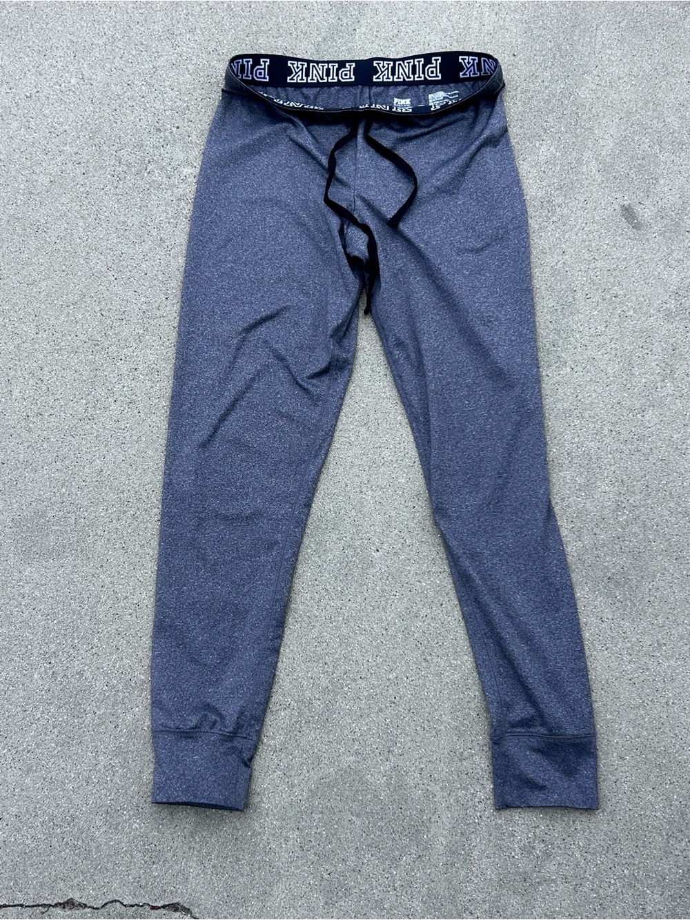 Victoria's Secret PINK Heathered Charcoal Jogger Leggings with Branded Waistband